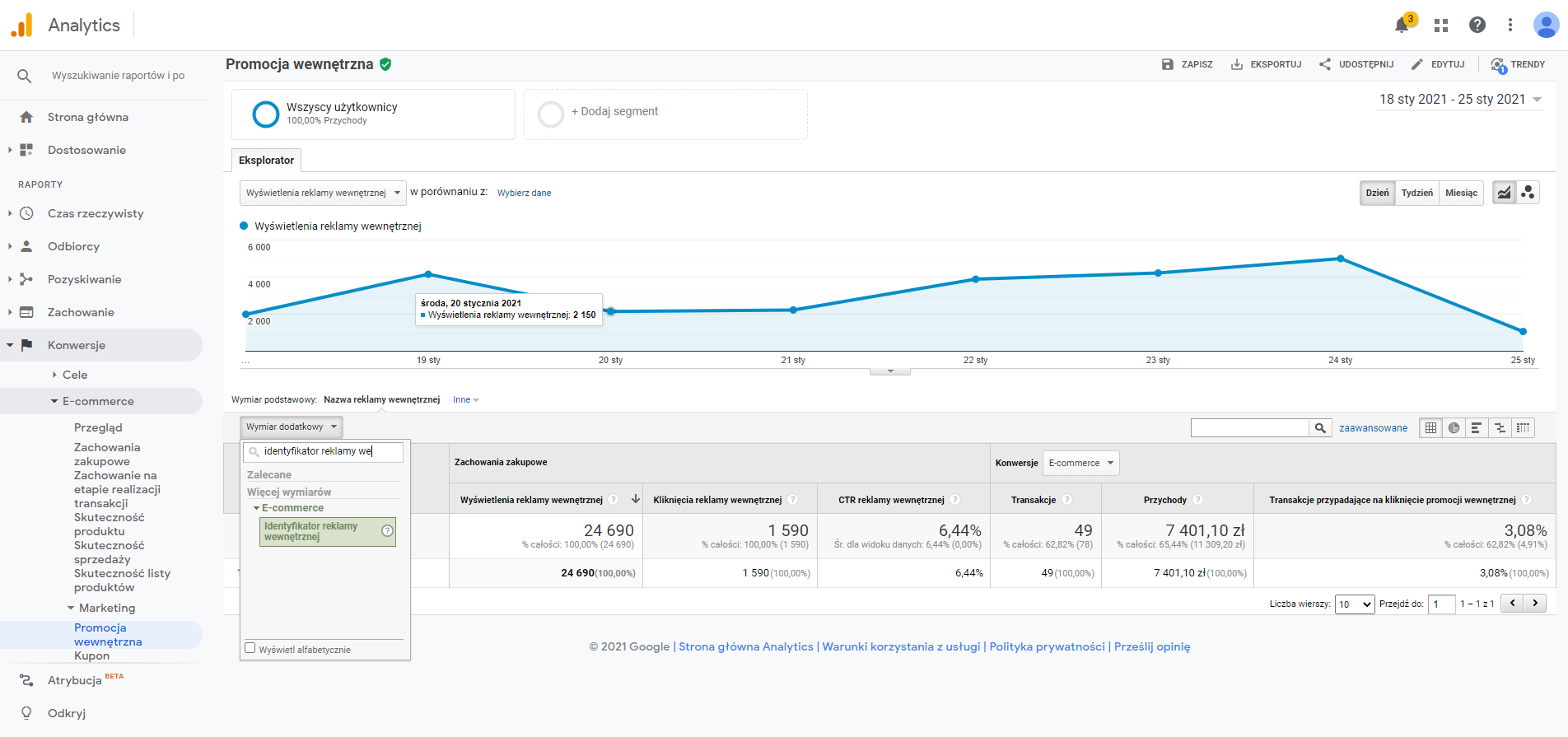 google analytics report